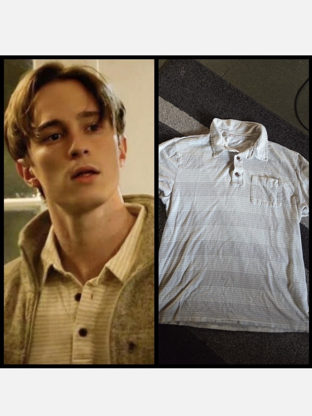 Rafe Cameron Drew Starkey Gray And White Patagonia Polo Size XL